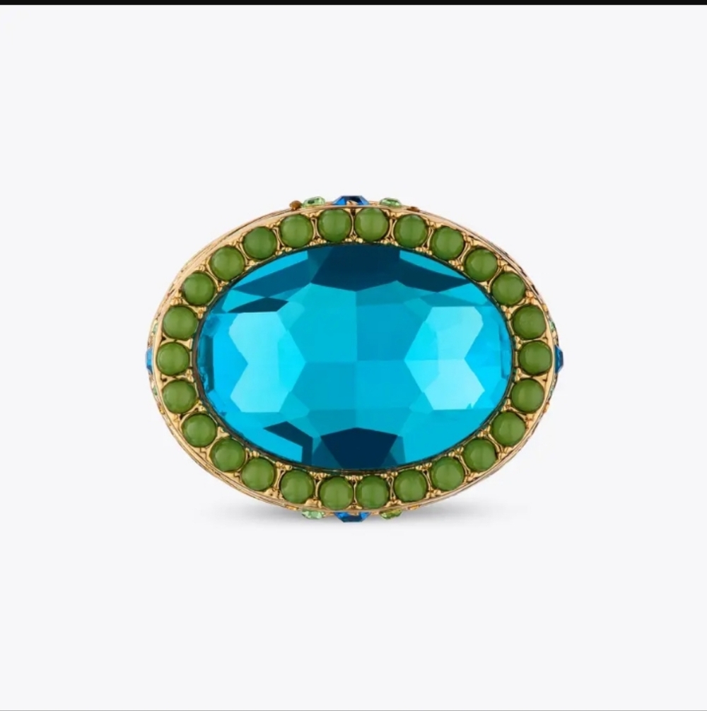 Low Start Kurt Geiger-Oval Cocktail Ring (Teal/Green 💚💙)- 9 US - Picture 2 of 6